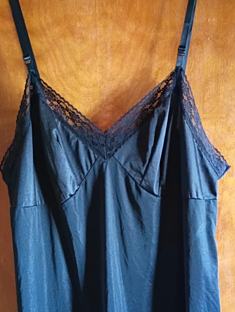 Vanity Fair Black Lace-Trim Slip Dress - Women Intimates & Sleepwear Lounge Sexy